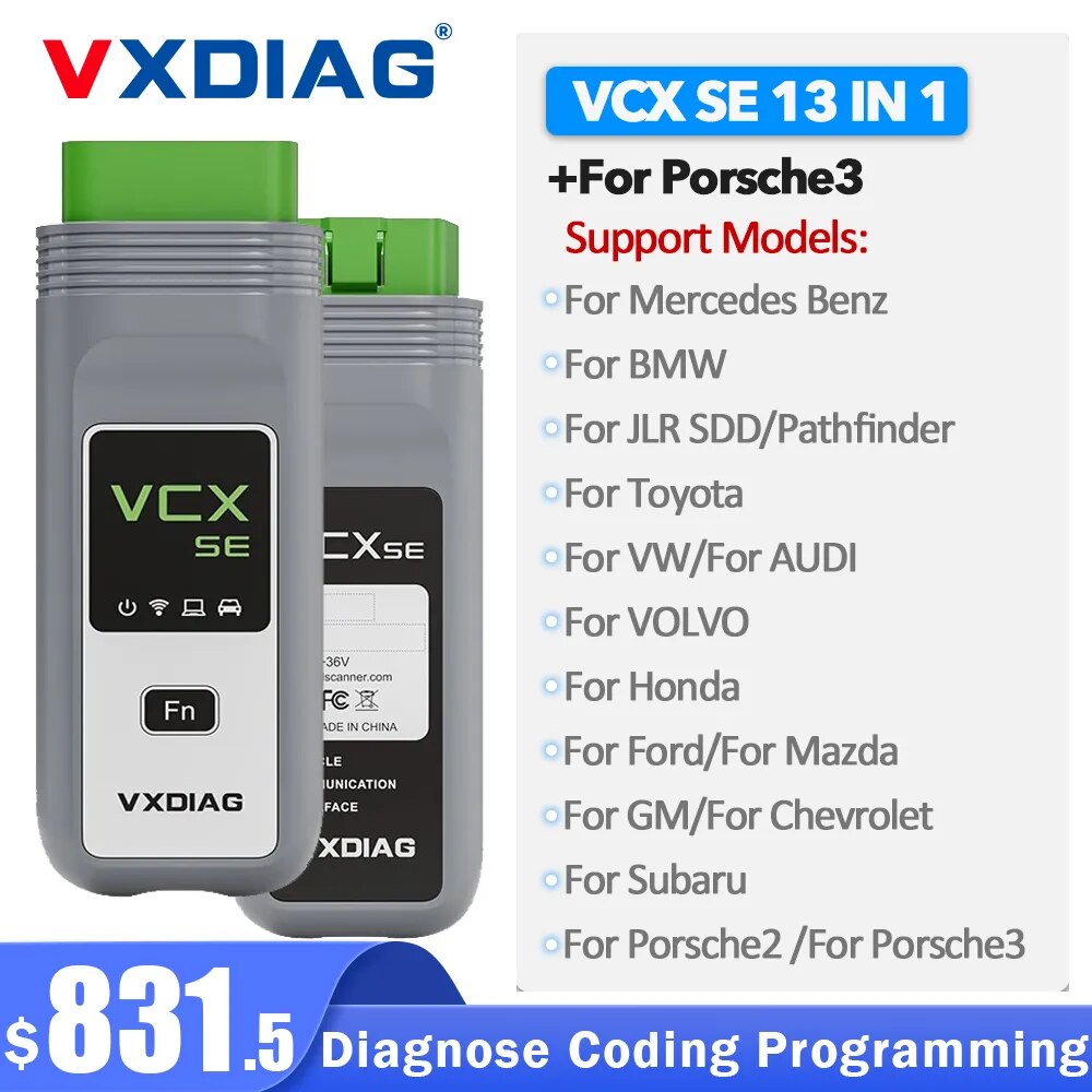 VXDIAG VCX SE   ڵ OBD2 ĳ DoIP  , VW  BMW JLR  ECU ڵ J2534 α׷, 13 in 1